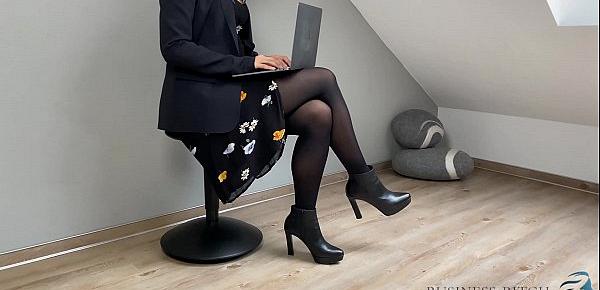  business meeting ends with cum pantyhose, Business Bitch